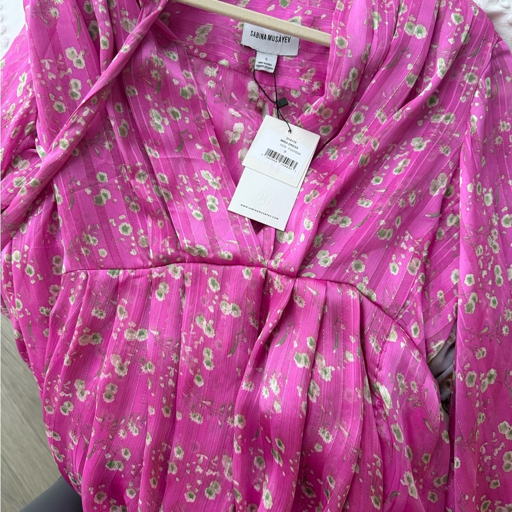 Sabina Musayev Pink Floral Dress - Picture 2 of 3